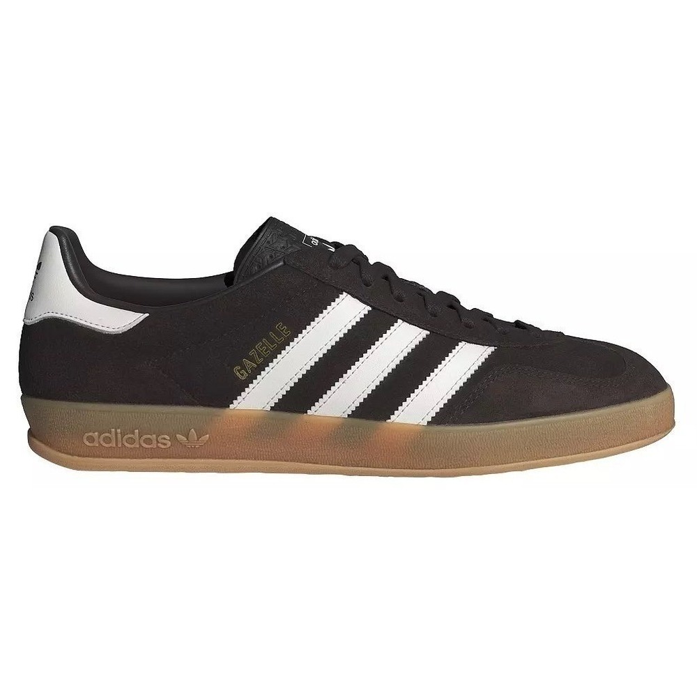 adidas Men's Gazelle Indoor Shoes Black White Gum JI2060 NWB No Lid Size 8